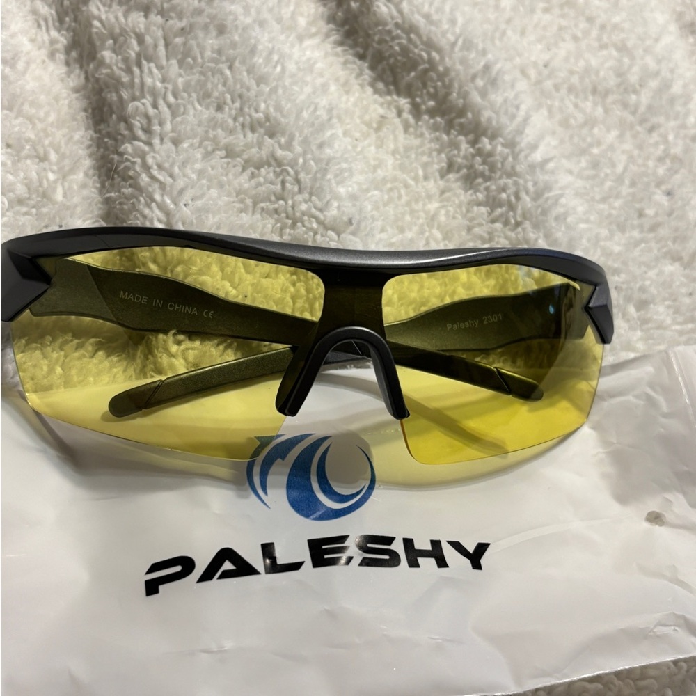 Paleshy Yellow Sports Sunglasses Wear day or night . New